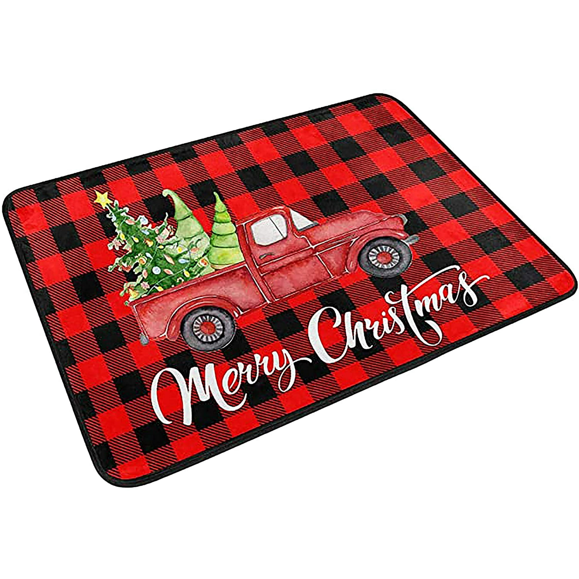 Kcldeci Christmas Tree Red Truck Door Mats Winter Buffalo Check Plaid Bath Mat Floor Mat Indoor Outdoor Doormat Non Slip Welcome Mats Home Decor 23.6 x 15.7 inch Kcldeci Christmas Tree Red Truck Door Mats Winter Buffalo Check Plaid Bath Mat Floor Mat Indoor Outdoor Doormat Non Slip Welcome Mats Home Decor 23.6 x 15.7 inch